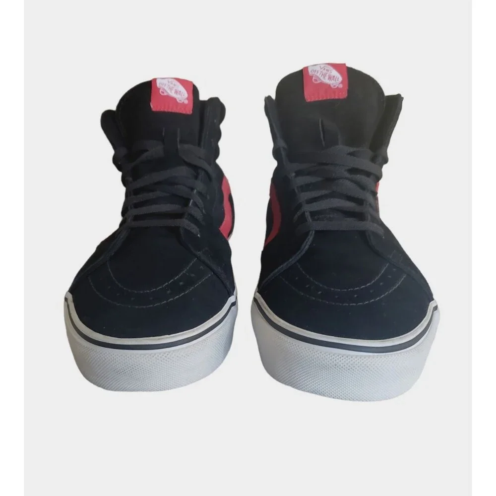 VANS SK8-HI BLACK/RED CLASSIC SKATEBOARDING CANVAS SUEDE SHOES MEN's SZ 11 NEW